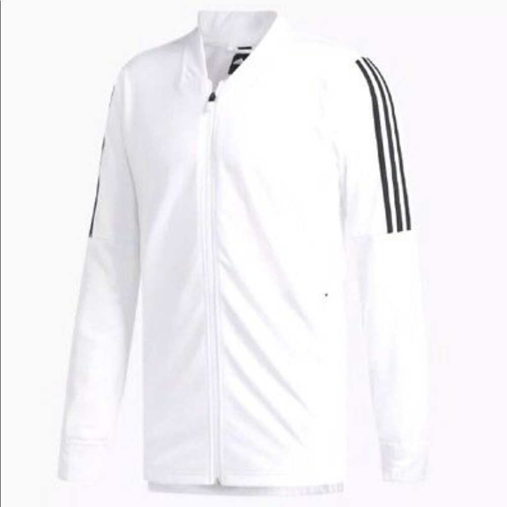 NEW WHITE ADIDAS MEN'S TRICOT TRACK JACKET 2XL